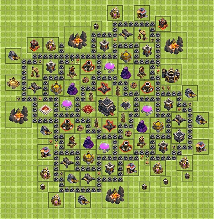 TH9 Trophy Base Plan, Town Hall 9 Base Design, #16