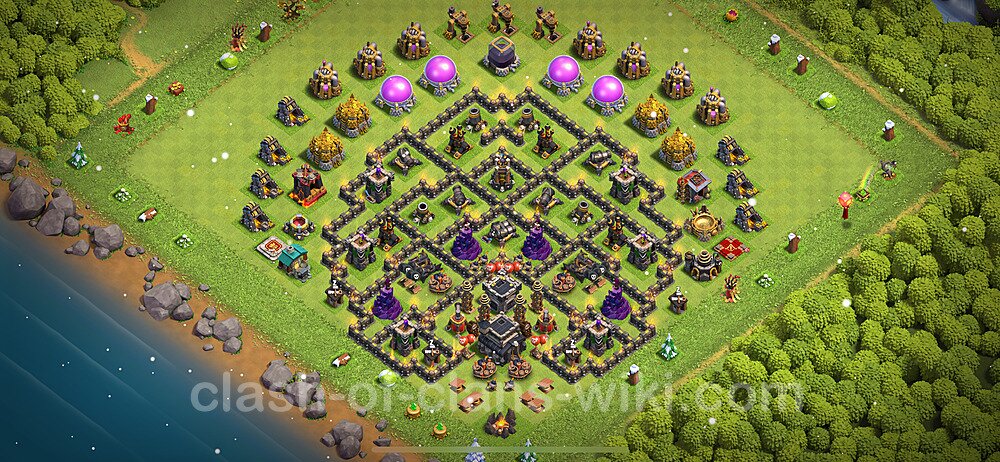TH9 Anti 3 Stars Base Plan with Link, Copy Town Hall 9 Base Design 2024, #1641