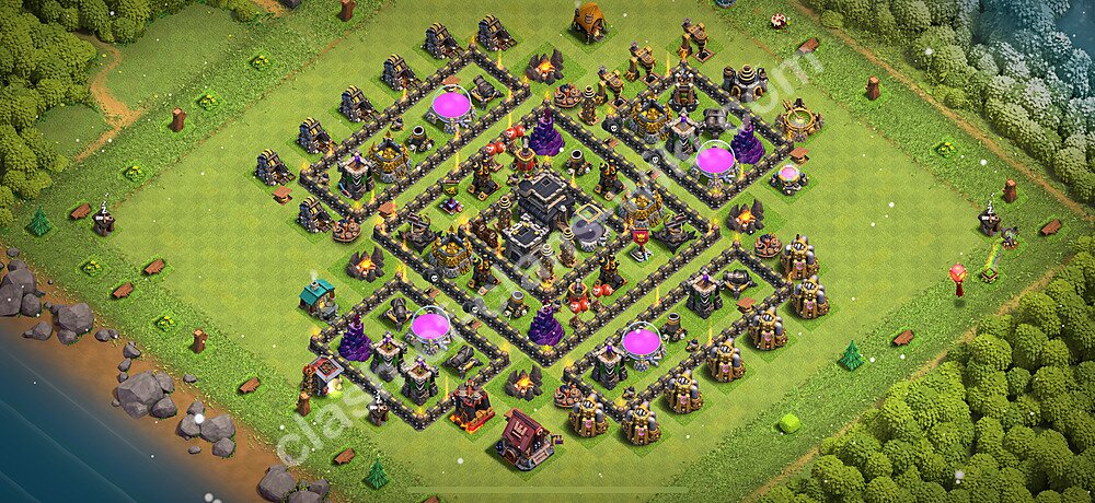 Die Anti 2 Sterne Base RH9 + Link, Hybrid 2026 - COC Rathaus 9 Kopieren Base, #1677