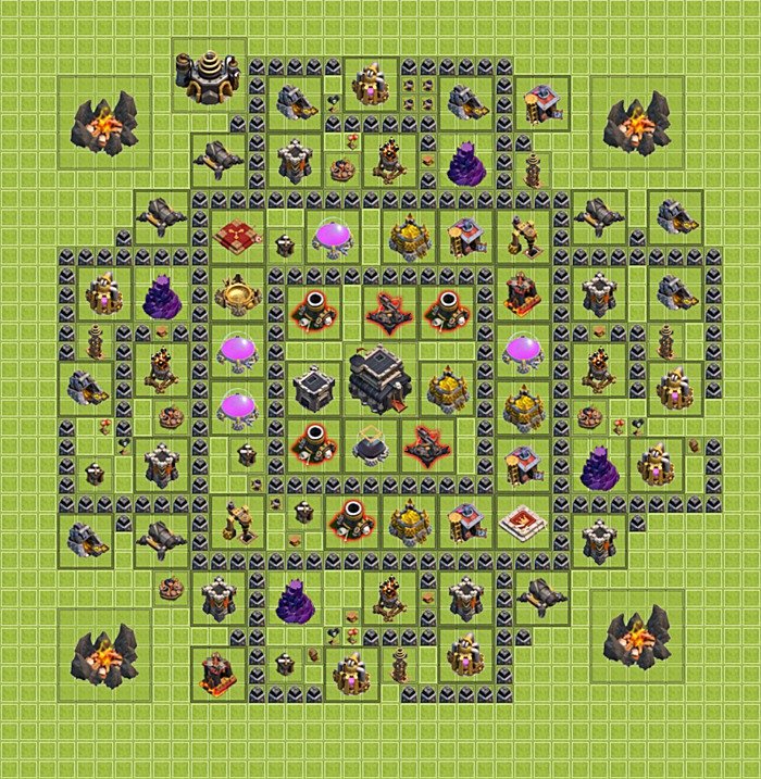 TH9 Trophy Base Plan, Town Hall 9 Base Design, #19