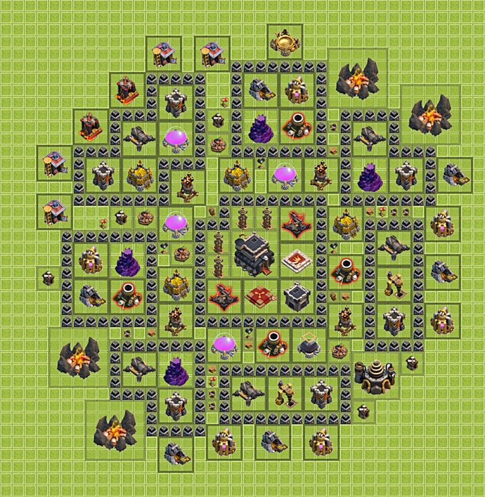 TH9 Trophy Base Plan, Town Hall 9 Base Design, #2