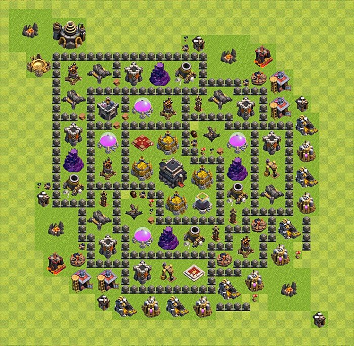 TH9 Trophy Base Plan, Town Hall 9 Base Design, #24