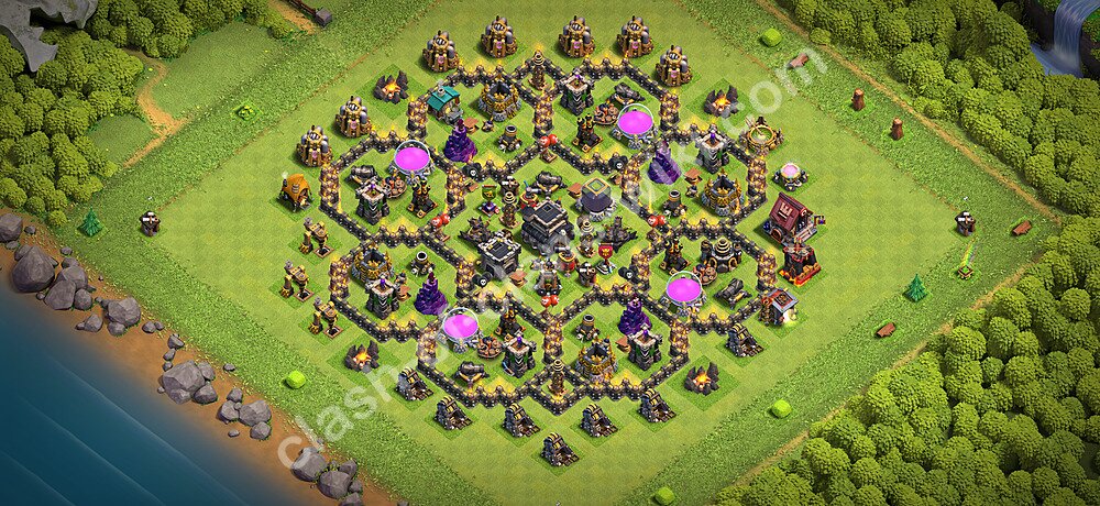 TH9 Anti 2 Stars Base Plan with Link, Copy Town Hall 9 Base Design 2026, #3246