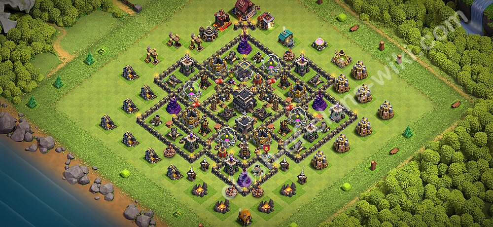 TH9 Anti 3 Stars Base Plan with Link, Copy Town Hall 9 Base Design 2026, #3276
