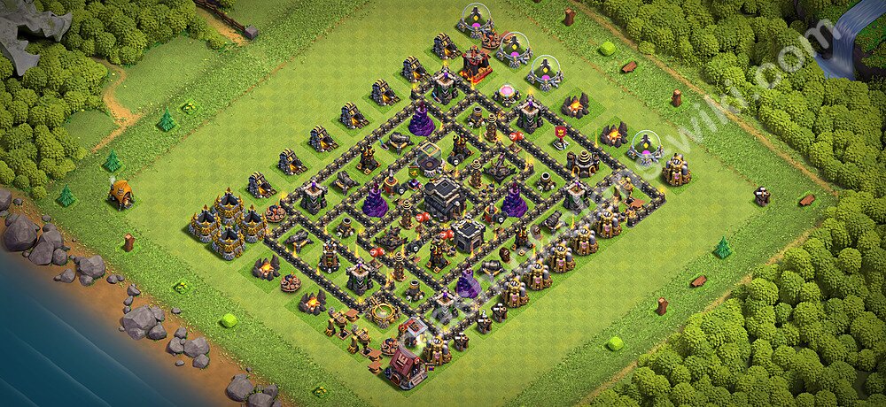 TH9 Anti 2 Stars Base Plan with Link, Copy Town Hall 9 Base Design 2026, #3282
