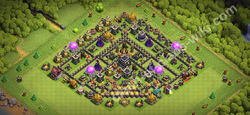 Full Upgrade TH9 Base Plan with Link, Copy Town Hall 9 Max Levels Design 2026, #3504