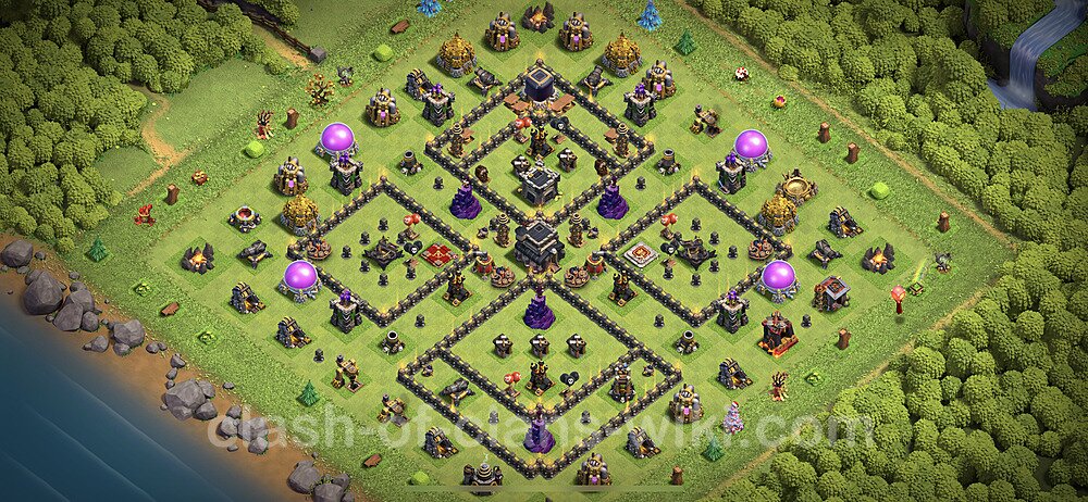 TH9 Anti 2 Stars Base Plan with Link, Anti Everything, Copy Town Hall 9 Base Design 2023, #363