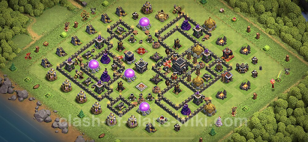 Clash of clans расстановка 9 тх