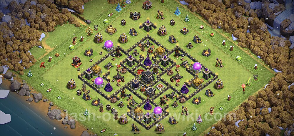 TH9 Anti 3 Stars Base Plan with Link, Anti Everything, Copy Town Hall 9 Base Design 2023, #398