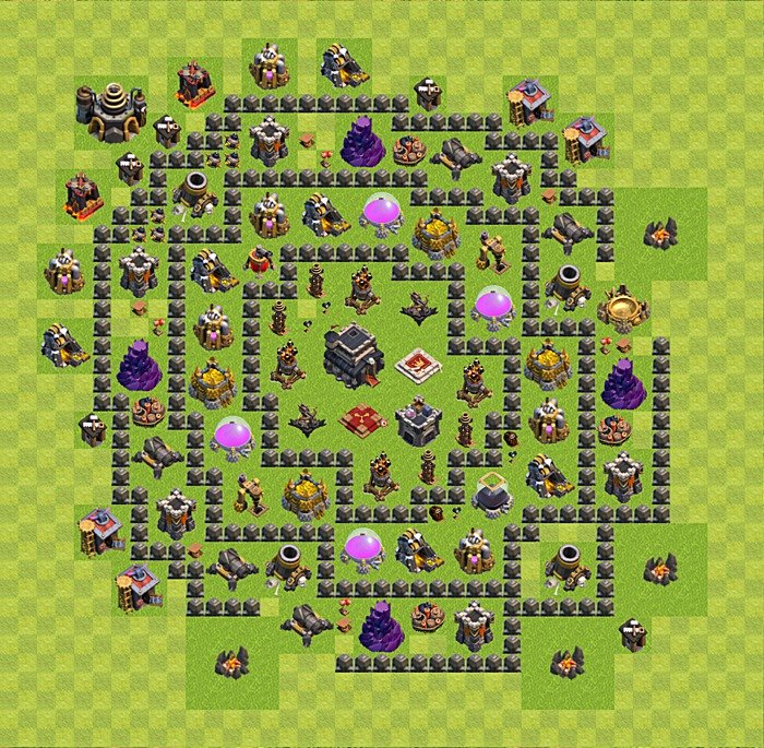 TH9 Trophy Base Plan, Town Hall 9 Base Design, #40