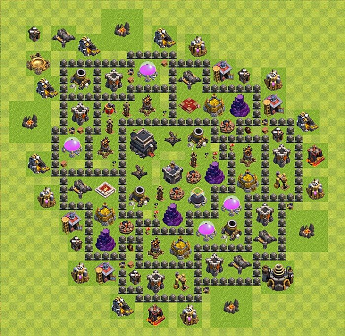 TH9 Trophy Base Plan, Town Hall 9 Base Design, #42