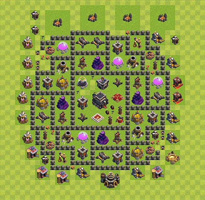 TH9 Trophy Base Plan, Town Hall 9 Base Design, #45