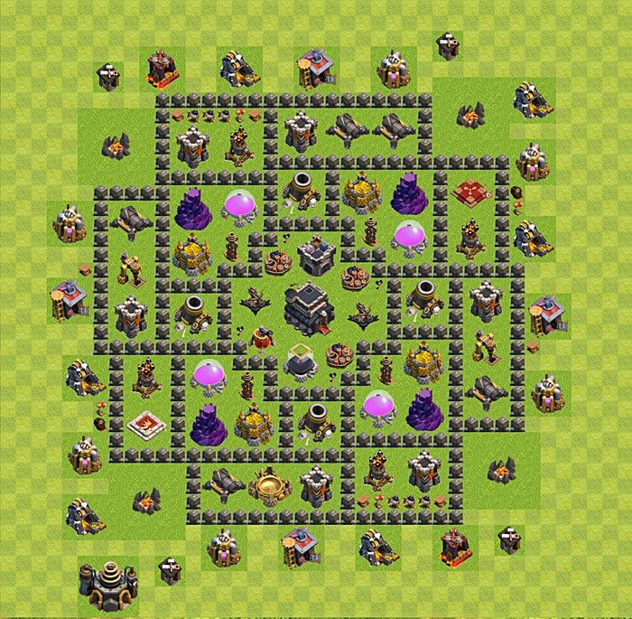 TH9 Trophy Base Plan, Town Hall 9 Base Design, #47