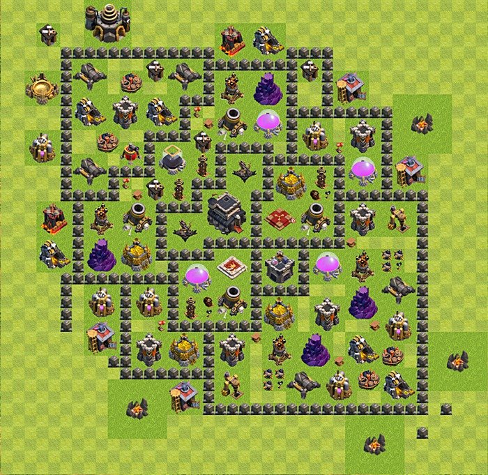 TH9 Trophy Base Plan, Town Hall 9 Base Design, #48