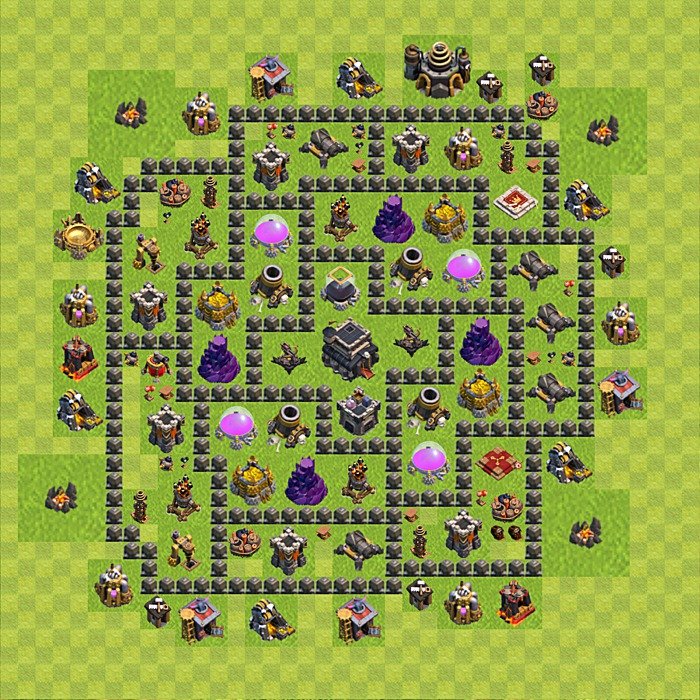 TH9 Trophy Base Plan, Town Hall 9 Base Design, #60