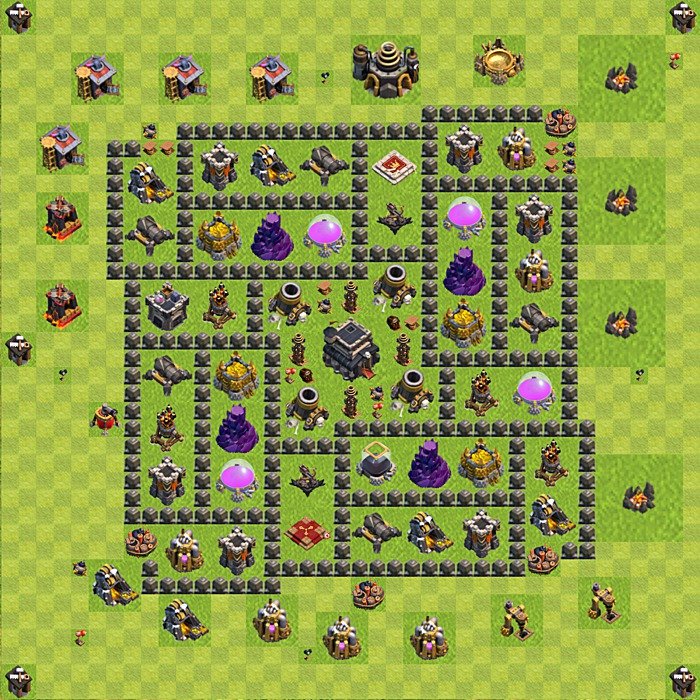 TH9 Trophy Base Plan, Town Hall 9 Base Design, #64