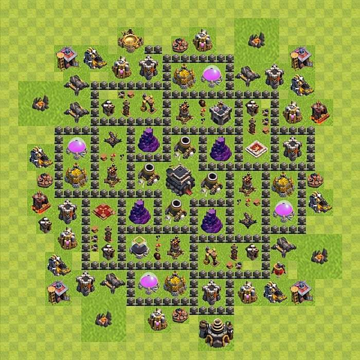TH9 Trophy Base Plan, Town Hall 9 Base Design, #67