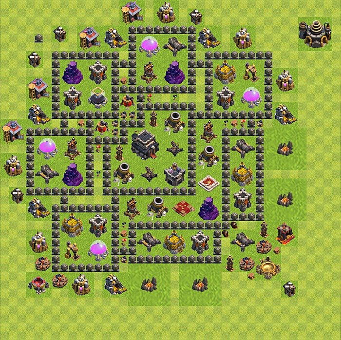 TH9 Trophy Base Plan, Town Hall 9 Base Design, #77