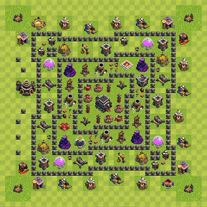 Defense (Trophy) Base TH9 - plan / layout / design - Clash of Clans, #81.