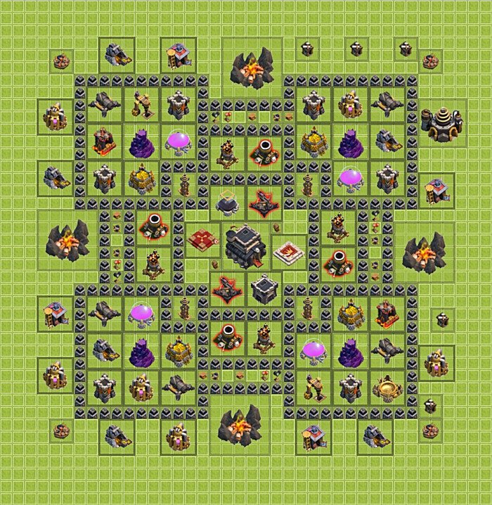 TH9 Trophy Base Plan, Town Hall 9 Base Design, #9