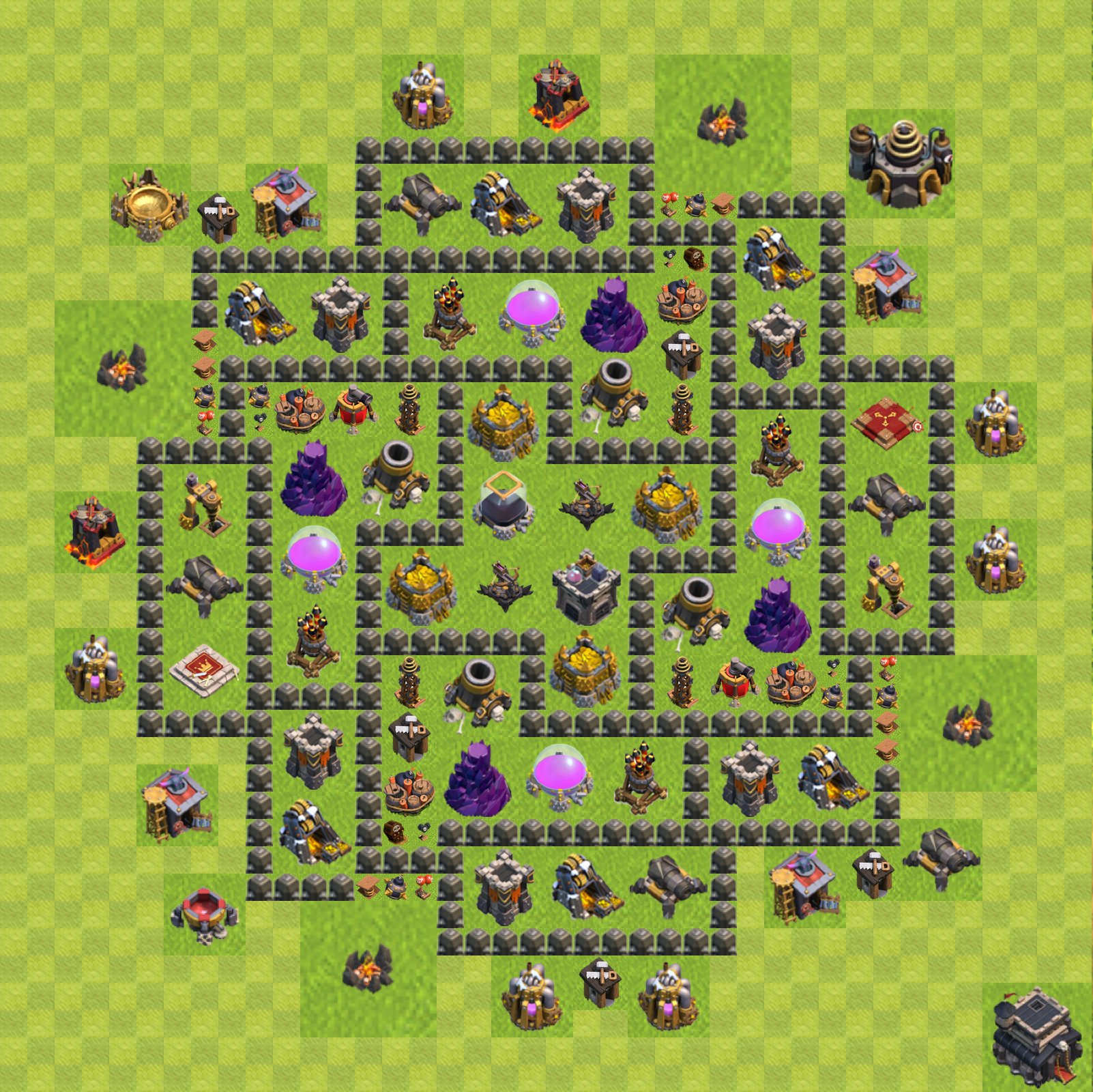 Village Clash Of Clan Hdv 9 Farm Base Hôtel de Ville niveau 9 - Village HDV 9 / TH9 - Clash of