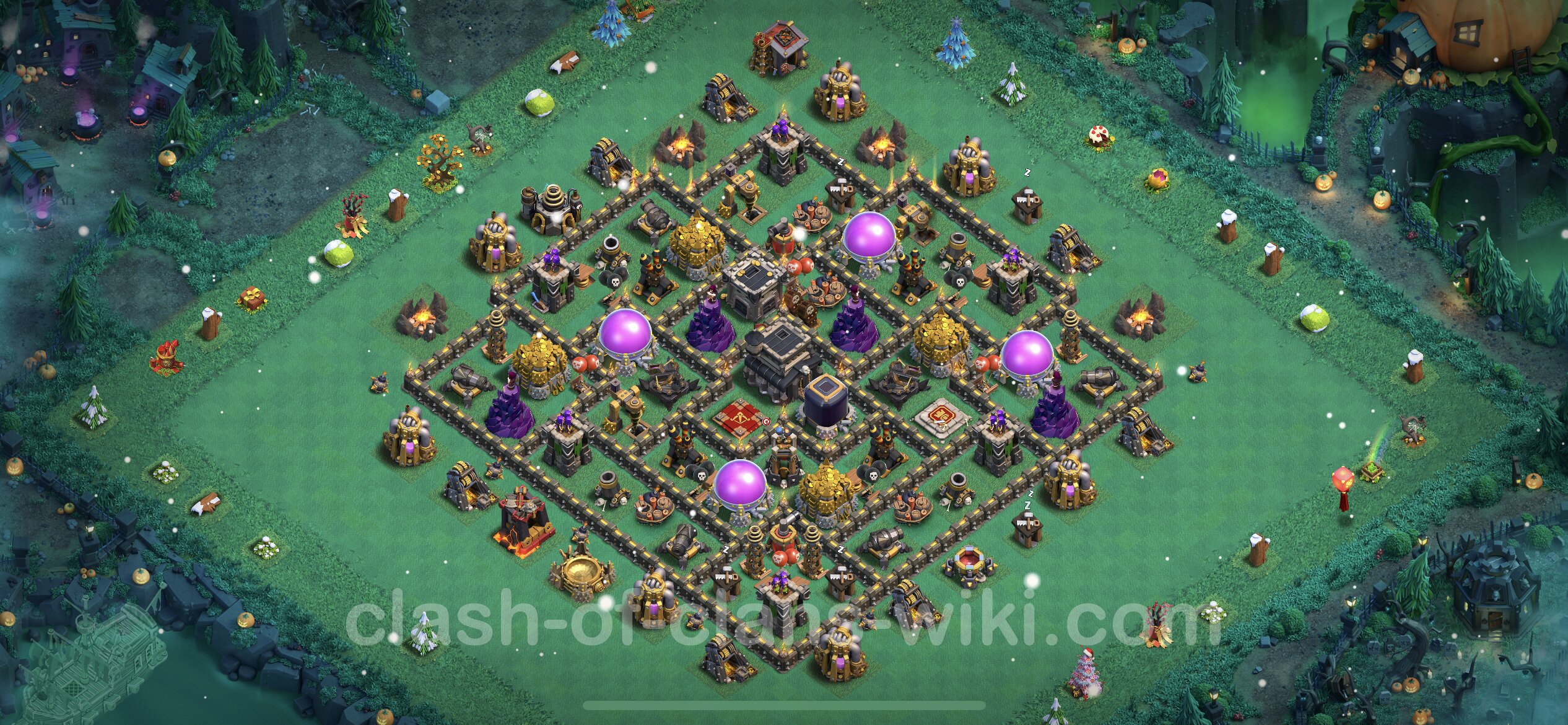 Clash Of Clans Town Hall 9 Base Link Farming Base TH9 with Link, Anti Everything, Hybrid - Clash of Clans
