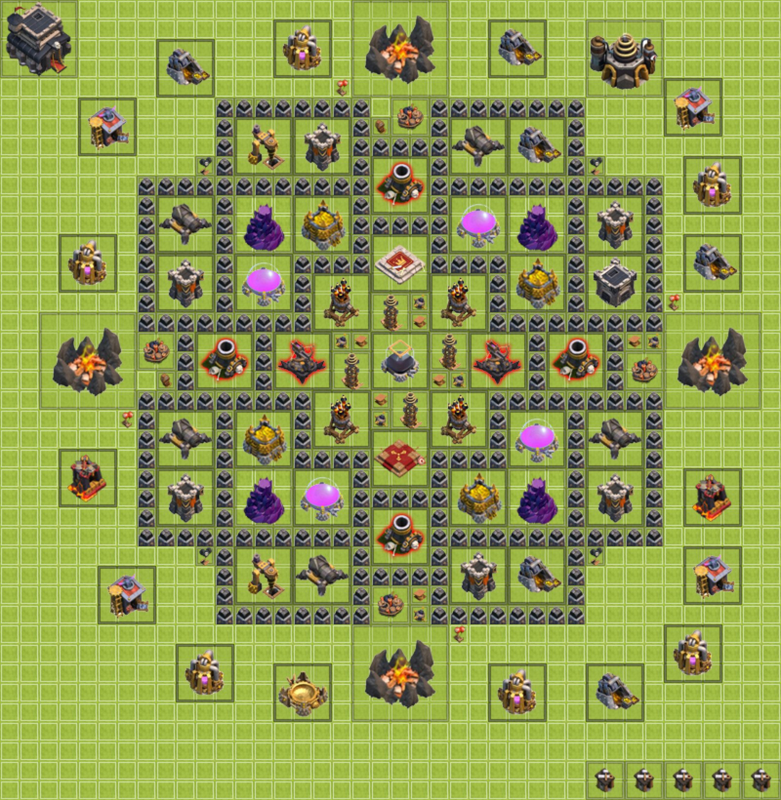 Расстановки clash of clans для защиты ресурсов