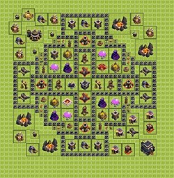 Base plan (layout), Town Hall Level 9 for farming (#1)