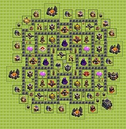 Base plan (layout), Town Hall Level 9 for farming (#14)