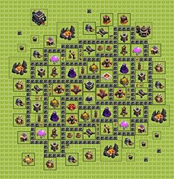 Base plan (layout), Town Hall Level 9 for farming (#16)