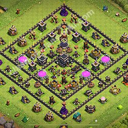 Diseño de aldea para farming - Copiar Ayuntamiento 9 al Maximo - Full COC TH9 Perfecta Distribucion 2026 + Enlace, #2607