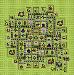 Base plan (layout), Town Hall Level 9 for farming (#8)