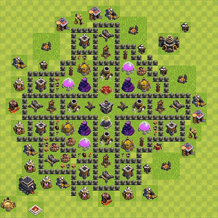 Base plan TH9 (design / layout) for Farming, #108