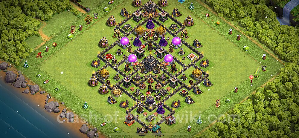 Base plan TH9 (design / layout) with Link, Hybrid for Farming 2024, #1158