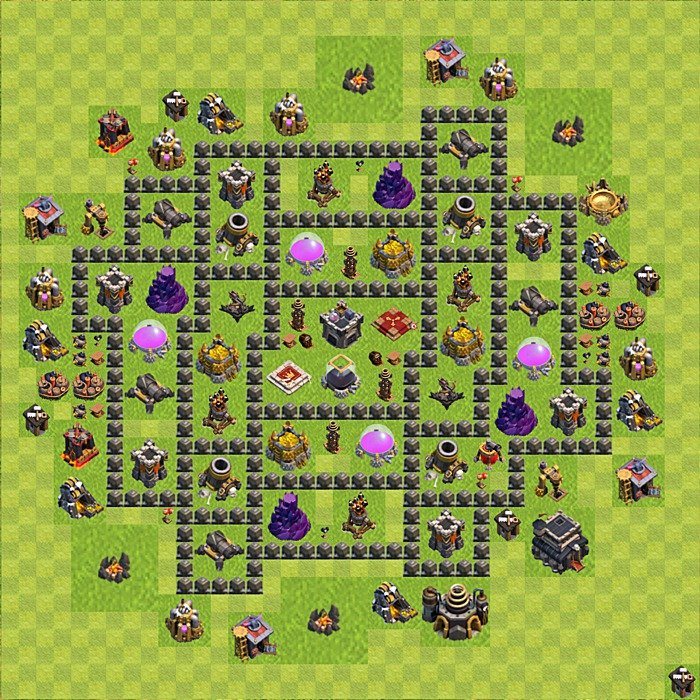 Base plan TH9 (design / layout) for Farming, #119