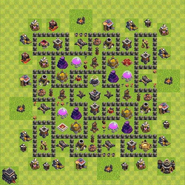 Farming Base TH9 - plan / layout / design - Clash of Clans, #124.