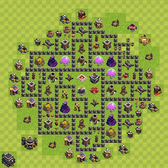 Base plan TH9 (design / layout) for Farming, #132