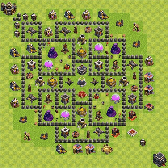 Base plan TH9 (design / layout) for Farming, #134