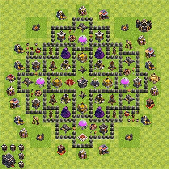 Base plan TH9 (design / layout) for Farming, #135