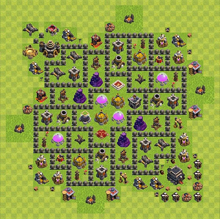 Base plan TH9 (design / layout) for Farming, #138