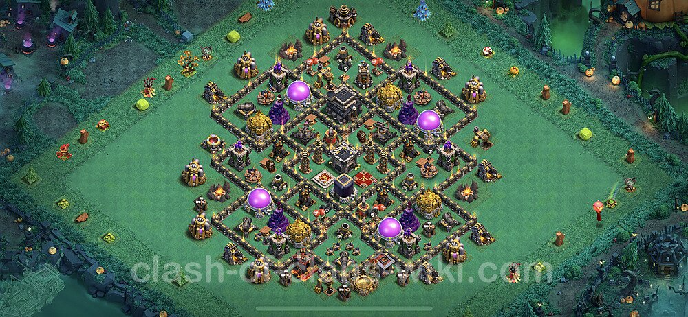 Farming Base Village HDV 9 + Lien (Link), Anti tout, Hybride - Hôtel de Ville 9 Base Copier, #193