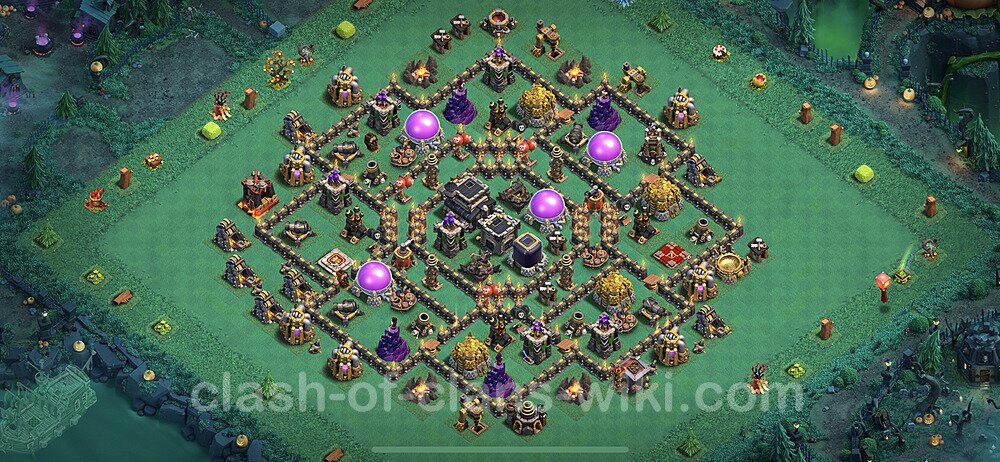 Diseño de aldea para farming Ayuntamiento 9 Copiar, Anti 2 Estrellas, Híbrido - COC TH9 Perfecta Distribucion 2023 + Enlace, #197