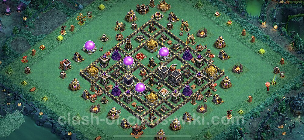 Base plan TH9 Max Levels with Link, Anti Everything, Hybrid for Farming 2023, #199