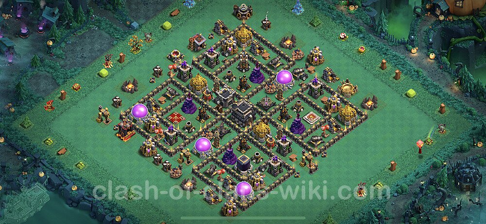 Base plan TH9 Max Levels with Link, Anti Everything, Hybrid for Farming 2023, #200