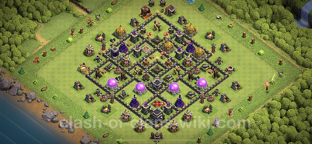 Base plan TH9 (design / layout) with Link for Farming 2023, #201