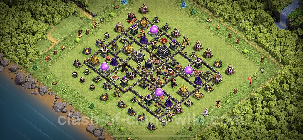 Base plan TH9 Max Levels with Link, Anti Everything for Farming 2023, #203