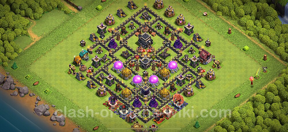 Farming Base Maxé HDV 9 + Lien (Link), Hybride 2025 - Maxé Hôtel de Ville 9 Base Copier, #2615