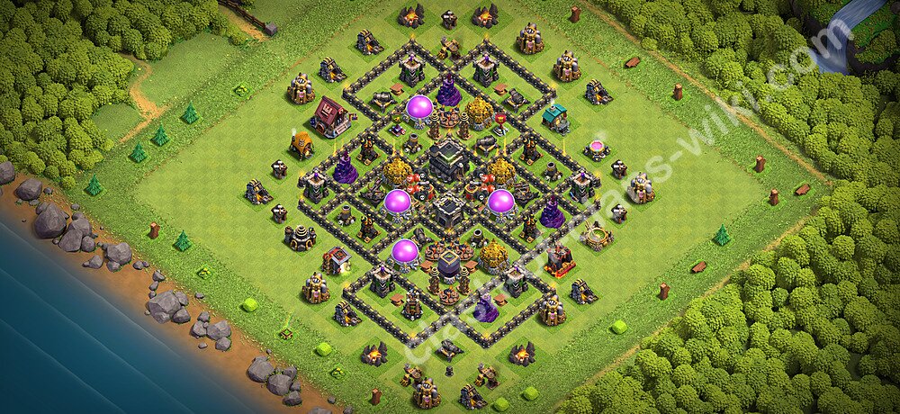 Base plan TH9 (design / layout) with Link, Anti 3 Stars for Farming 2026, #3416