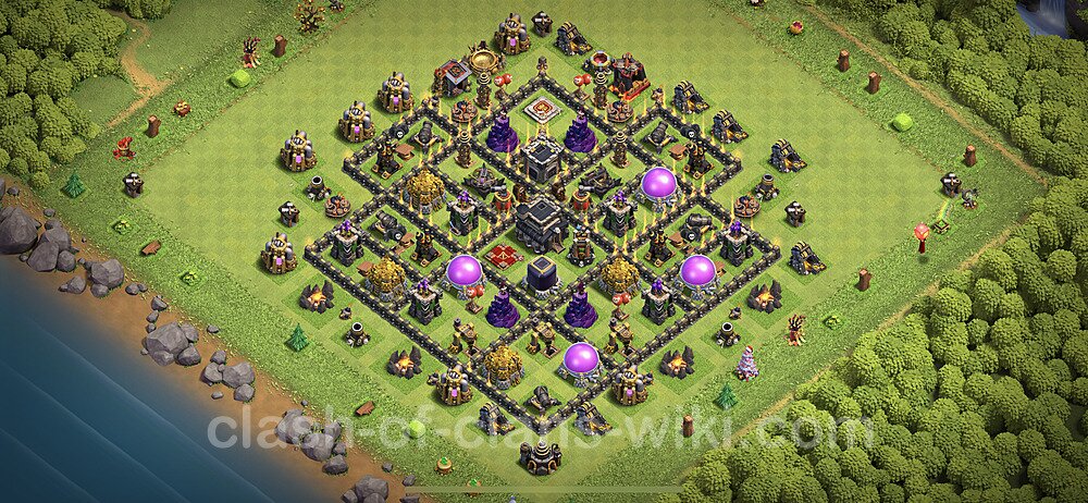 Base plan TH9 (design / layout) with Link, Anti Everything, Hybrid for Farming 2023, #601