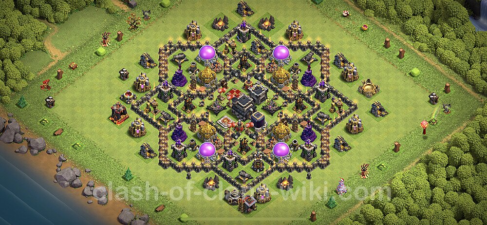 Base plan TH9 Max Levels with Link, Anti 3 Stars, Anti Air / Dragon for Farming 2023, #607